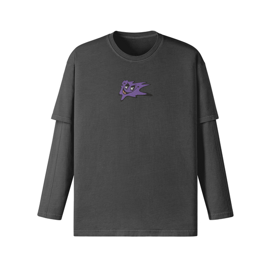 Crazy Ghost Faux-Layered Long Sleeve